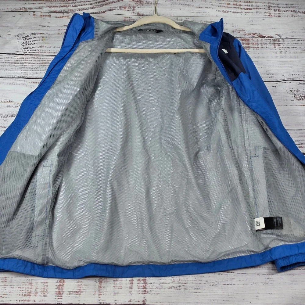 The North Face Windbreaker Jacket Boys XL 18/20 Blue Excellent Hooded Full Zip